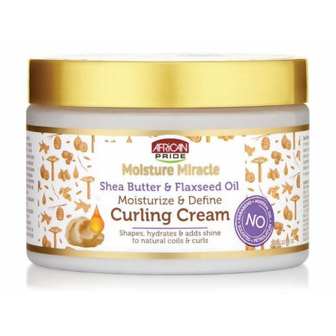 African Pride Moisture Miracle Shea Butter & Flaxseed Oil Curling Cream 12 oz)