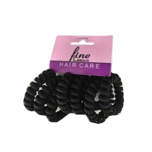 Fine Lines 8 Packs Sprial Bobble Band Black # 6003-B
