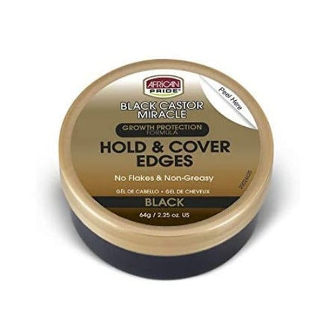 African Pride Black Castor Miracle Hold & Cover Edge 64g/2.25oz
