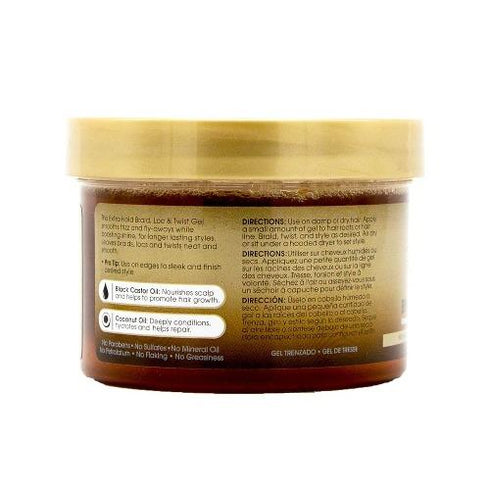 African Pride Black Castor Miracle Extra Hold Braid, Loc, & Twist Gel (8 oz.)