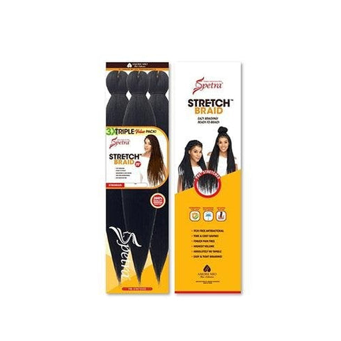 Spetra Spectra Ez Braid Pre-Stretched Braiding Hair 25"- 3 PACK BUNDLE
