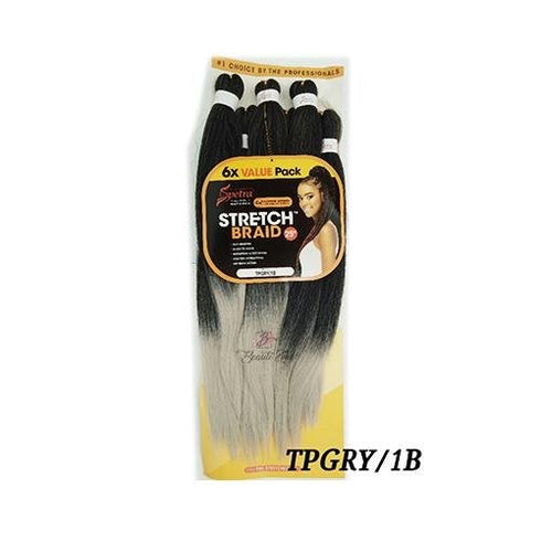Spetra Spectra Ez Braid Pre-Stretched Braiding Hair 25" - 6 PACK BUNDLE