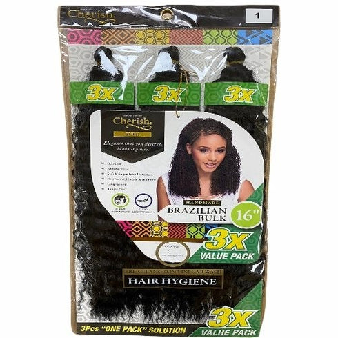 Cherish I Brazilian Bulk l Pre Looped l Crochet Hair l 3 Value Pack 16" - 20" Lengths