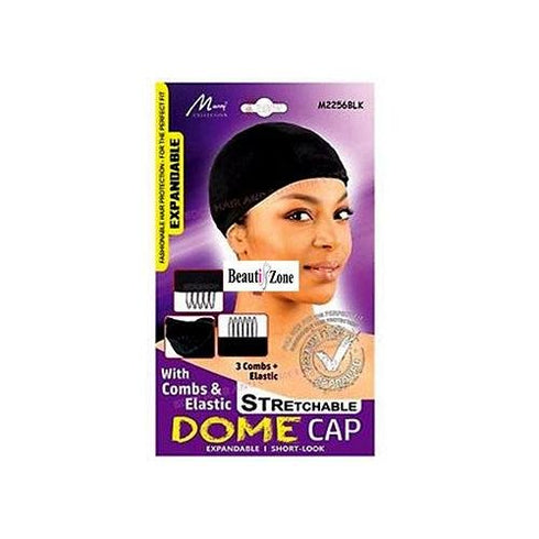 Murry Collection Spandex Dome Cap With 3 Combs & Elastic # M2256BK