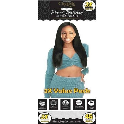 Cherish Pre Stretched Ultra Braid 3x Pack Value Braid