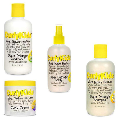 Curly Kids Detangle Shampoo Detangle Conditioner Detangling Spray Curly Creme Conditioner Set