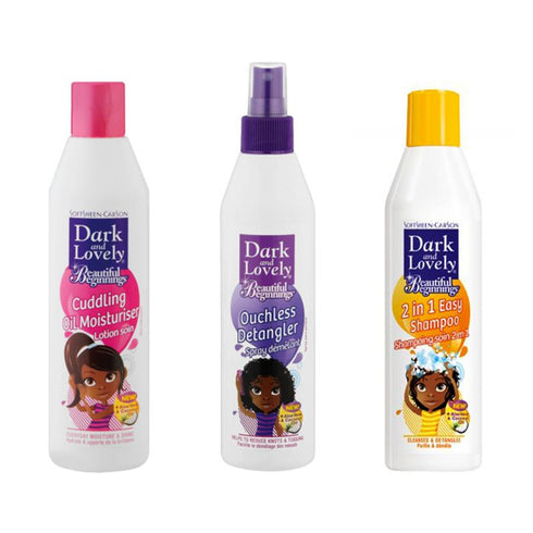 Dark and Lovely 2 In 1 Easy Shampoo Cudling Oil Moisturizer Ouchless Detangler Set