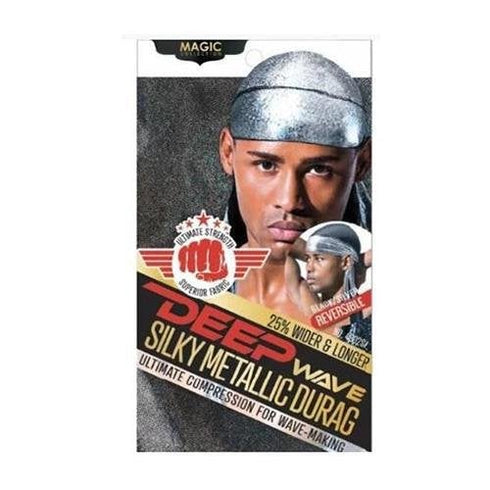 Magic Collection Deep Wave Silky Metallic Durag Reversible