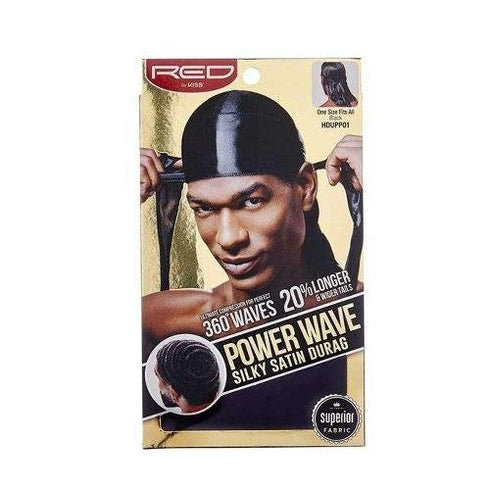 Red By Kiss Power Wave Silky Satin Durag - Black