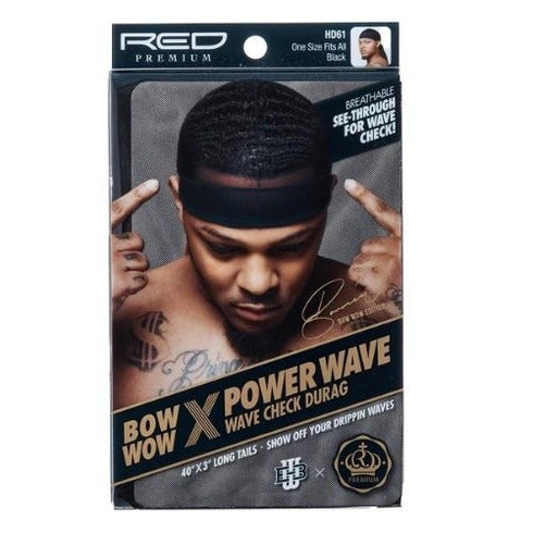 RED PREMIUM BOW VOW X POWER WAVE CHECK DURAG - HD61
