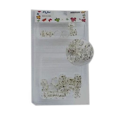 Braids Beads Adjustable Hair braid Cuff Clip SILVER/DIAMOND