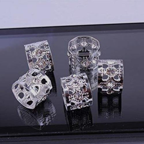 Braids Beads Adjustable Hair braid Cuff Clip SILVER/DIAMOND