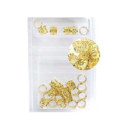 Dreadlock/Braids Beads Adjustable Hair braid Cuff Clip Golden/Diamond