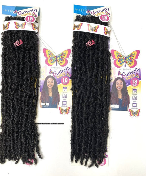 Impression l Butterfly Locs l Crochet Hair l Faux Locs 18" Lengths