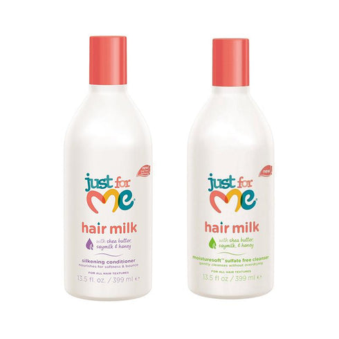 Just For Me Hair Milk Silkening Conditioner Hair Milk Sulfate-Free Shampoo Set