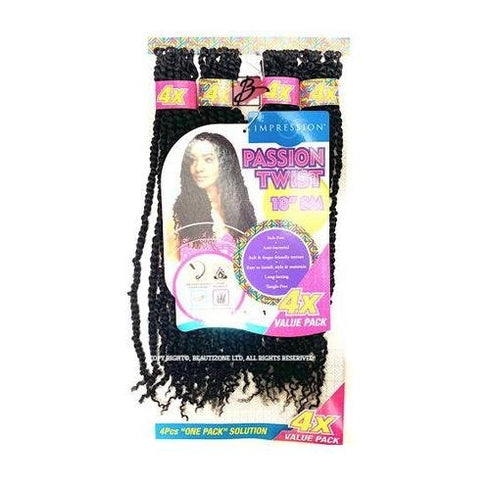 Impression Bulk l Passion Twist l Locs l Pre Looped l Crochet Hair l 4x Value Pack l 18" Lengths