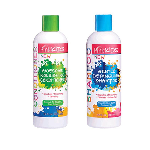 Pink Kids Comb Detangler Detangling Shampoo Set