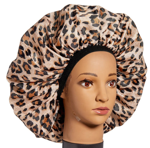 RED BY KISS SATIN DAY & NIGHT CAP - LEOPARD SJ (HDNP05)