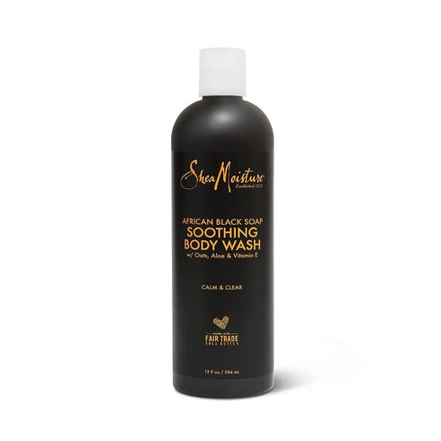Shea Moisture Soothing Body Wash for Acne Treatment African Black Soap Paraben Free Body Wash 13 oz