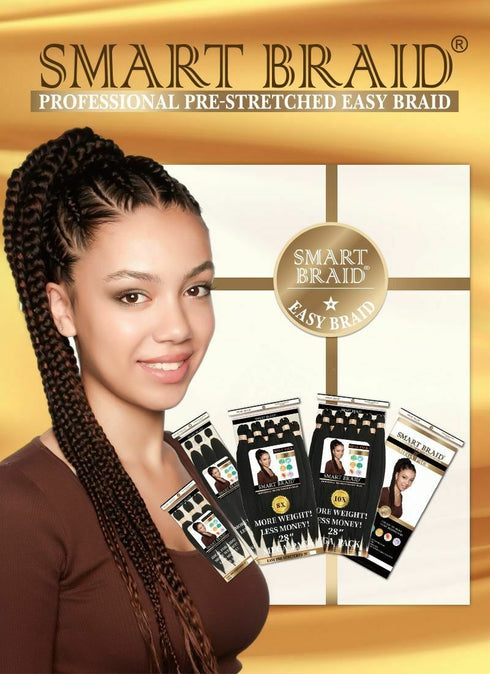 Smart Braid 10X PACK 28" Pre-Stretched l Pre-Plucked l Pre-Pulled Easy Braid Hair