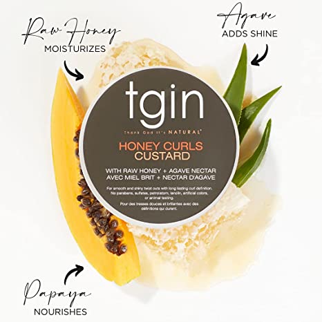 Tgin Honey Curls Custard For Natural Hair - Dry Hair - Curly Hair - Damaged Hair 340g
