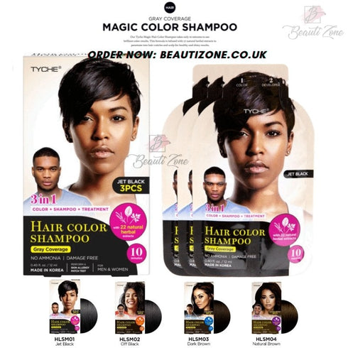 TYCHE 3 in 1 Hair Color Shampoo 3 Sachets Per Pack
